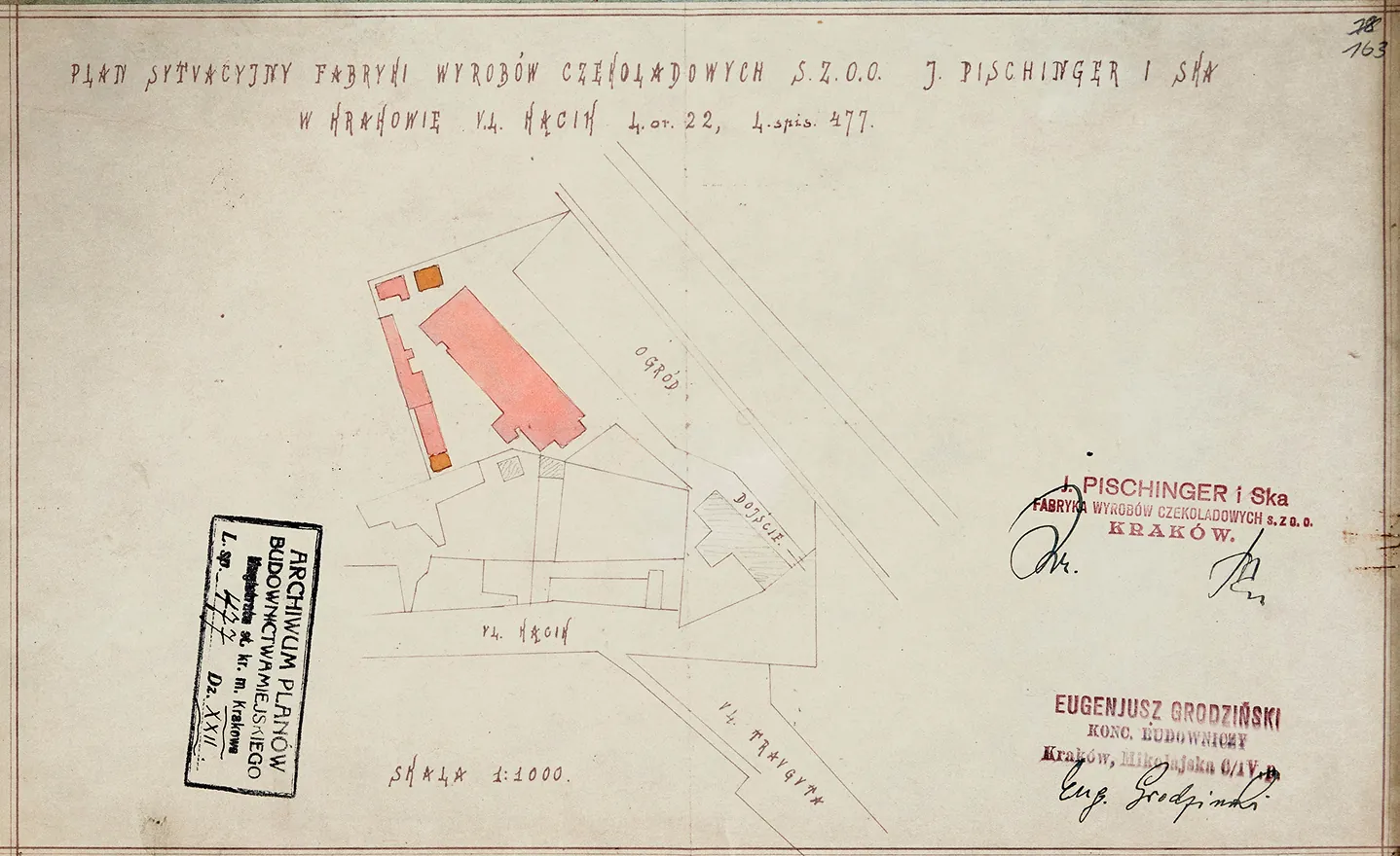 Plan sytuacyjny fabryki J.Pischinger i Ska, ANK (29/1410/0/2.1/5167)
